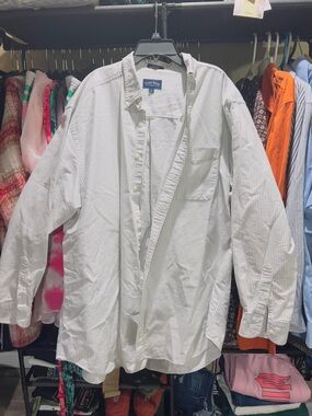 Charter Club White with Light-Gray Pinstripe Lightweight Shirt Jacket